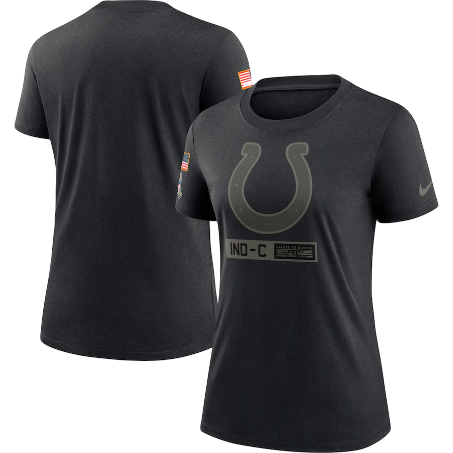 Women's Indianapolis Colts 2020 Black Salute To Service Performance T-Shirt (Run Small)